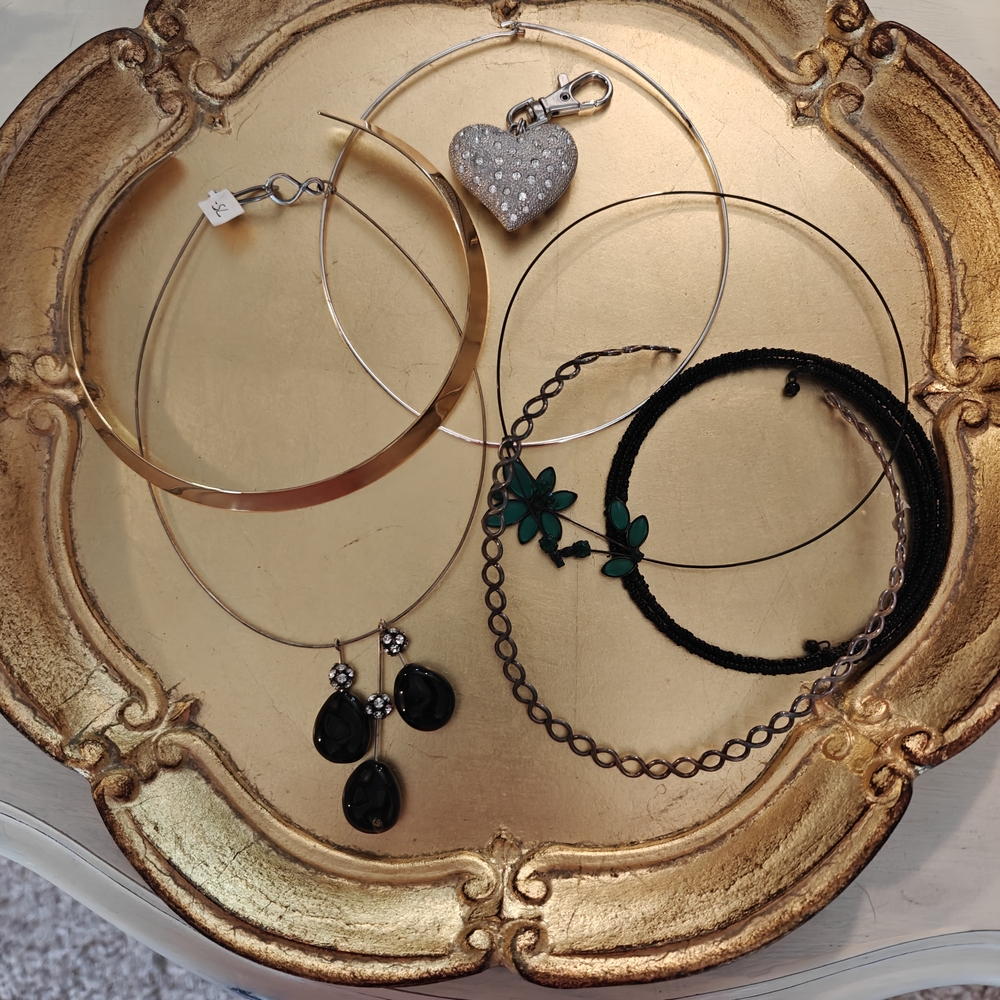 Elegant Silver Gold and Black Fashion Jewelry Bundle - Lot of 7